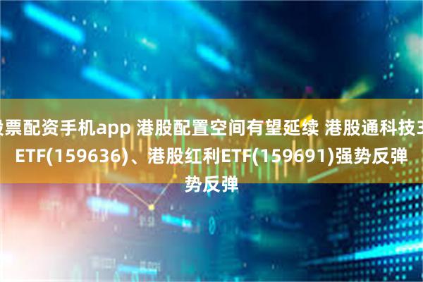 股票配资手机app 港股配置空间有望延续 港股通科技30ETF(159636)、港股红利ETF(159691)强势反弹