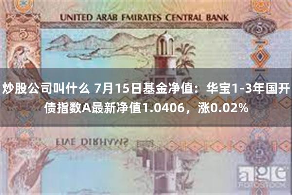 炒股公司叫什么 7月15日基金净值：华宝1-3年国开债指数A最新净值1.0406，涨0.02%