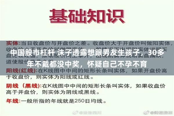 中国股市杠杆 沫子透露想跟男友生孩子，30多年不戴都没中奖，怀疑自己不孕不育